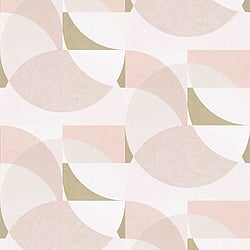Galerie Wallcoverings Product Code 10150-05 - Elle Decoration Wallpaper Collection - Blush Pink Gold Cream Colours - Geometric Circle Graphic Design