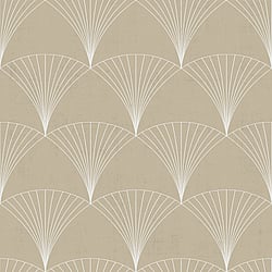 Galerie Wallcoverings Product Code 12003 - Design Wallpaper Collection - Clay Brown White Colours - Art Deco Fan Design