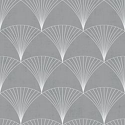 Galerie Wallcoverings Product Code 12004 - Design Wallpaper Collection - Grey Silver Colours - Art Deco Fan Design