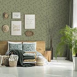 Galerie Wallcoverings Product Code 12019 - Design Wallpaper Collection - Green Colours - Leaves Design
