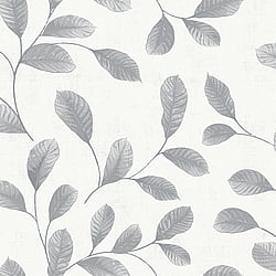 Galerie Wallcoverings Product Code 12021 - Design Wallpaper Collection - White Grey Colours - Leaves Design
