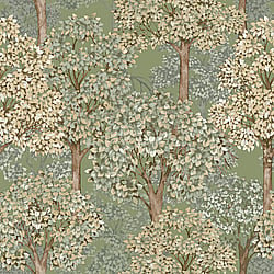 Galerie Wallcoverings Product Code 12322 - Little Explorers 2 Wallpaper Collection - Green Colours - For a fresh way to bring a bit more nature into your interior decor, bring home a lush, leafy wallpaper like this botanical design. This cottage style pattern is intricate with a full, lush appearance and comes in a beautiful palette of pink, green and soft blue shades. Cottage Tree makes for an eye-pleasing accent wall in a relaxing bedroom, neutral living space, Boho bathroom, or chilled-out dining room. It pairs perfectly with neutral tones, warm lighting, and natural materials like bamboo and rattan. Design