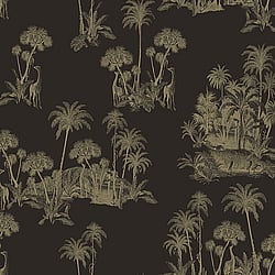 Galerie Wallcoverings Product Code 12595 - Ted Baker Fantasia Wallpaper Collection - Black Gold Colours - Laurel Design