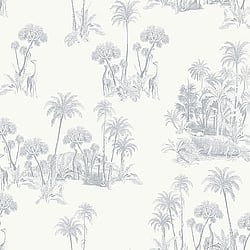 Galerie Wallcoverings Product Code 12599 - Ted Baker Fantasia Wallpaper Collection - White Blue Colours - Laurel Design