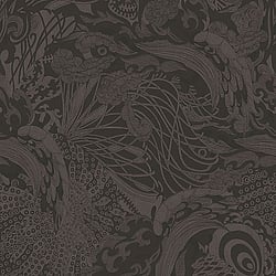 Galerie Wallcoverings Product Code 12610 - Ted Baker Fantasia Wallpaper Collection - Black Brown Colours - Eastern Tide Design