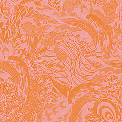 Galerie Wallcoverings Product Code 12613 - Ted Baker Fantasia Wallpaper Collection - Orange Pink Colours - Eastern Tide Design