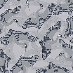 Galerie Wallcoverings Product Code 12622 - Ted Baker Fantasia Wallpaper Collection - Grey Blue Colours - Cranes Design