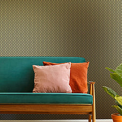 Galerie Wallcoverings Product Code 12631 - Ted Baker Fantasia Wallpaper Collection - Metallic Gold Black Colours - Hexie Design