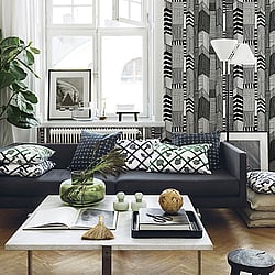 Galerie Wallcoverings Product Code 14111 - Marimekko Essentials Wallpaper Collection - Black White Colours - Marimekko Ruutukaava Design