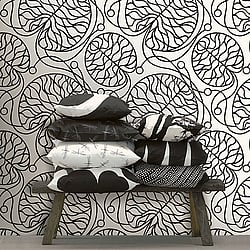 Galerie Wallcoverings Product Code 14131 - Marimekko Essentials Wallpaper Collection - Black White Colours - Marimekko Bottna Design