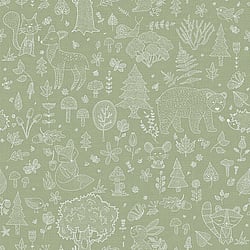 Galerie Wallcoverings Product Code 14805 - Little Explorers 2 Wallpaper Collection - Green Colours - Bring your children's walls to life with this cute, fun and quirky forest kingdom wallpaper by Galerie. Featuring an array of cute animals including snails, bears and bunnies, this washable wall print gives off a harmonious vibe and is perfect for using in nurseries, toddlers and kids bedrooms or even as a print for anyone with a youthful outlook on life! Design