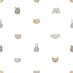 Galerie Wallcoverings Product Code 14811 - Little Explorers 2 Wallpaper Collection - Beige Colours - This delightful design features simple watercolour designs of rabbits, bears, cats and dogs. With its minimalist illustrations, this wallpaper brings the beauty of wildlife into your child's bedroom or playroom and creates an inspiring but calm environment. Design