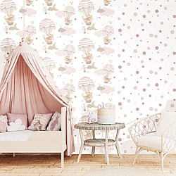 Galerie Wallcoverings Product Code 14824 - Little Explorers 2 Wallpaper Collection - Pink Colours - Introducing Polka, the perfect wallpaper to help create a stylish, on-trend child's bedroom. With its charming combination of light and dark polka dots against a white background this wallpaper is sure to get any child excited about their room.  Design