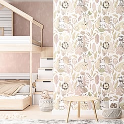 Galerie Wallcoverings Product Code 14884 - Little Explorers 2 Wallpaper Collection - Pink Colours - This interesting wallpaper design has a soft mottled effect of lighter tones on a darker background, creating a simplified plaster effect. The five colourways tie in beautifully with the rest of the collection and can be used as a complimentary choice for any of the other great designs.  Design