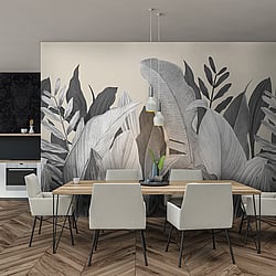 Galerie Wallcoverings Product Code 18000 - Tropical Wallpaper Collection - Almond Colours - Tropical Forest Design