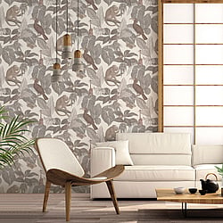 Galerie Wallcoverings Product Code 18501 - Into The Wild Wallpaper Collection - Greige Colours - Tropical Life Design