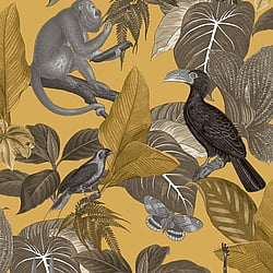 Galerie Wallcoverings Product Code 18502 - Into The Wild Wallpaper Collection - Yellow Colours - Tropical Life Design