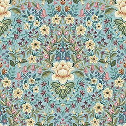 Galerie Wallcoverings Product Code 18518 - Into The Wild Wallpaper Collection - Blue Colours - Floral Damask Design