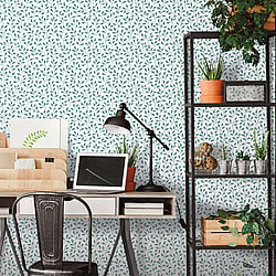Galerie Wallcoverings Product Code 18526 - Into The Wild Wallpaper Collection - Blue Colours - Trailing Leaf Design