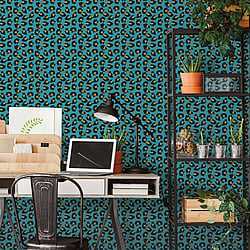 Galerie Wallcoverings Product Code 18537 - Into The Wild Wallpaper Collection - Blue Colours - Leopard Print Design