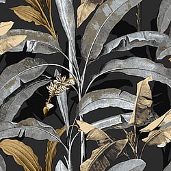 Galerie Wallcoverings Product Code 18542 - Into The Wild Wallpaper Collection - Black Colours - Banana Tree Design