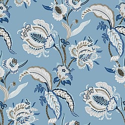 Galerie Wallcoverings Product Code 18553 - Into The Wild Wallpaper Collection - Blue Colours - Abstract Floral Design