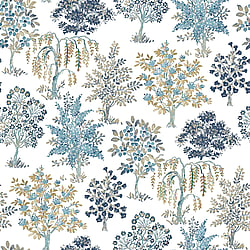 Galerie Wallcoverings Product Code 18556 - Into The Wild Wallpaper Collection - Blue Colours - Alberi Trees Design
