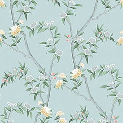Galerie Wallcoverings Product Code 1900-1 - Spring Blossom Wallpaper Collection - Turqouise Colours - CHINOISERIE Design