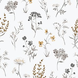 Galerie Wallcoverings Product Code 1901-2 - Spring Blossom Wallpaper Collection - Grey Yellow Colours - BOTANICAL Design