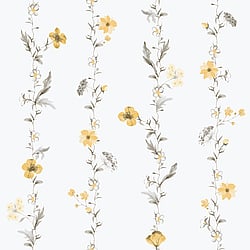 Galerie Wallcoverings Product Code 1902-2 - Spring Blossom Wallpaper Collection - Yellow Grey White Colours - VERTICAL GARDEN Design