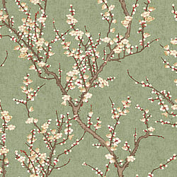 Galerie Wallcoverings Product Code 1903-4 - Spring Blossom Wallpaper Collection - Green Colours - SAKURA TREE Design