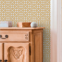 Galerie Wallcoverings Product Code 1908-2 - Spring Blossom Wallpaper Collection - Yellow Colours - LATTICE Design