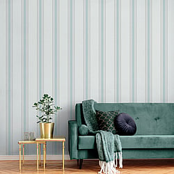 Galerie Wallcoverings Product Code 1909-1 - Spring Blossom Wallpaper Collection - Turqouise Colours - STRIPES Design