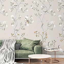 Galerie Wallcoverings Product Code 1911-2 - Spring Blossom Wallpaper Collection - Beige Colours - CHINOISERIE MURAL Design