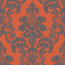 Galerie Wallcoverings Product Code 200256 - Venise Wallpaper Collection - Orange Grey Colours - Damask Design