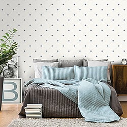 Galerie Wallcoverings Product Code 21004 - Skagen Wallpaper Collection - Cream Blue Colours - Stars Design