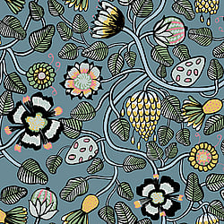 Galerie Wallcoverings Product Code 23330 - Marimekko 5 Wallpaper Collection - Green Blue Yellow Colours - Marimekko Pieni Tiara Design