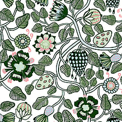 Galerie Wallcoverings Product Code 23332 - Marimekko 5 Wallpaper Collection - Green Blue Colours - Marimekko Pieni Tiara Design