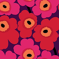 Galerie Wallcoverings Product Code 23350 - Marimekko 5 Wallpaper Collection - Red Pink Black Purple Colours - Marimekko Unikko Design