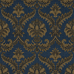 Galerie Wallcoverings Product Code 23609 - Italian Classics 4 Wallpaper Collection - Blue Gold Colours - Traditional Damask Design
