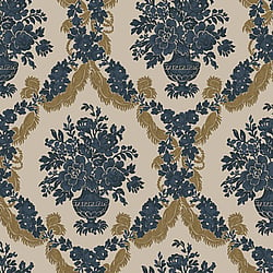 Galerie Wallcoverings Product Code 23629 - Italian Classics 4 Wallpaper Collection - Blue Gold Colours - Floral Damask Design