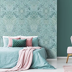 Galerie Wallcoverings Product Code 26700 - Tropical Wallpaper Collection - Blue Banana Colours - Tahiti Design