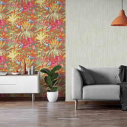 Galerie Wallcoverings Product Code 26732 - Tropical Wallpaper Collection - Red Apple Colours - Moorea Design