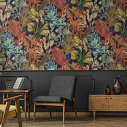 Galerie Wallcoverings Product Code 26737 - Tropical Wallpaper Collection - Blackberry Colours - Bora Bora Design