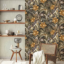 Galerie Wallcoverings Product Code 26746 - Tropical Wallpaper Collection - Walnut Colours - Palau Design