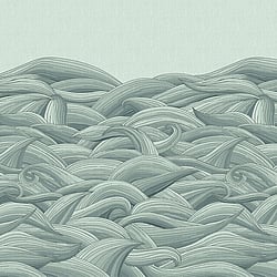Galerie Wallcoverings Product Code 26785 - Crafted Wallpaper Collection - Green  Colours - Waves Design