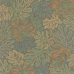 Galerie Wallcoverings Product Code 30434 - Essentials Wallpaper Collection - Green Orange Gold Colours - Monstera Botanical Print Design