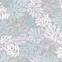 Galerie Wallcoverings Product Code 30435 - Essentials Wallpaper Collection - Blue Pink Colours - Monstera Botanical Print Design
