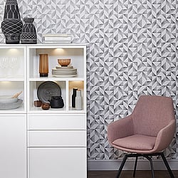 Galerie Wallcoverings Product Code 31843 - Imagine Wallpaper Collection - Beige Black Colours - Contemporary Fan Motif Design