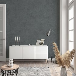 Galerie Wallcoverings Product Code 32406 - Flora Wallpaper Collection - Anthracite Colours - Plain Texture Design